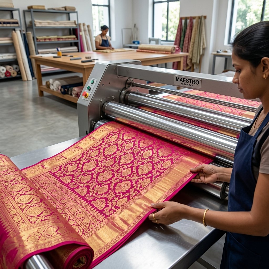 Crisp saree rolling processing